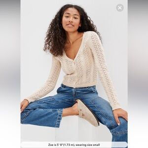 American Eagle pointelle cardigan size S